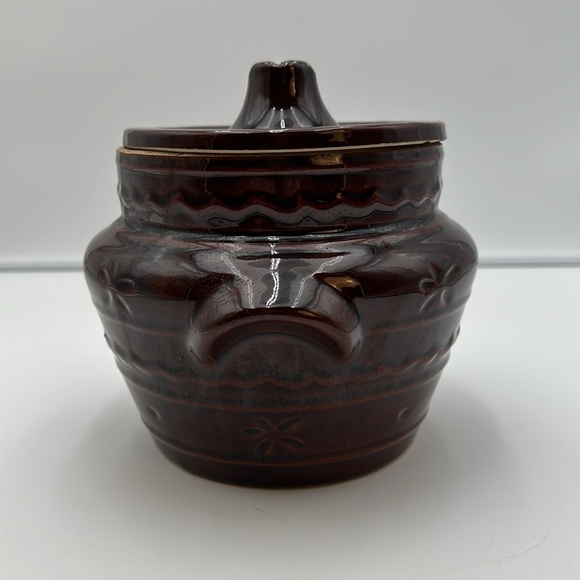 Vintage Mar-Crest Oven Proof Stoneware Bean Pot With Lid-USA - Picture 2 of 16